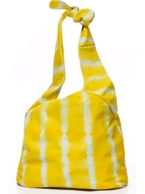 Yellow Leather Hobo Shoulder Bag